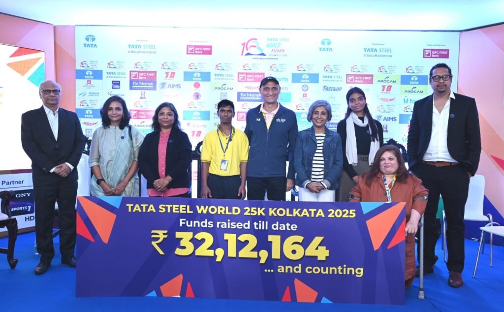 The Tata Steel World 25K in Kolkata raised Rs. 32.12 lakh from corporates, individuals, runners, and 40 NGOs.